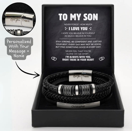"Forever Connected" Son's Customized Bracelet