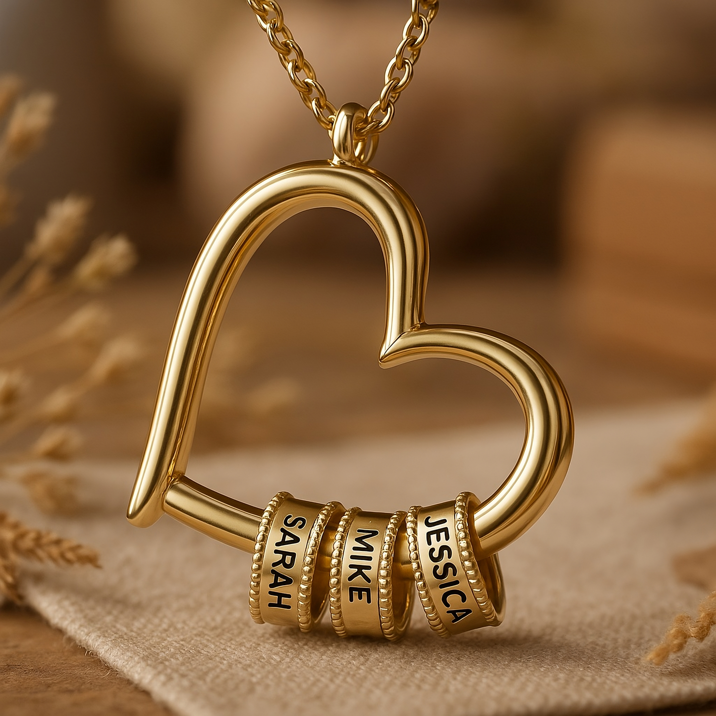 My Wife The Heart of Our Family - Personalized Beads Necklace